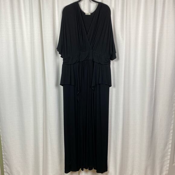 Kiyonna Black Indie Flair Knit Maxi Dress Sz 3X - Picture 6 of 16